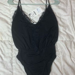 Zara black lace body suit